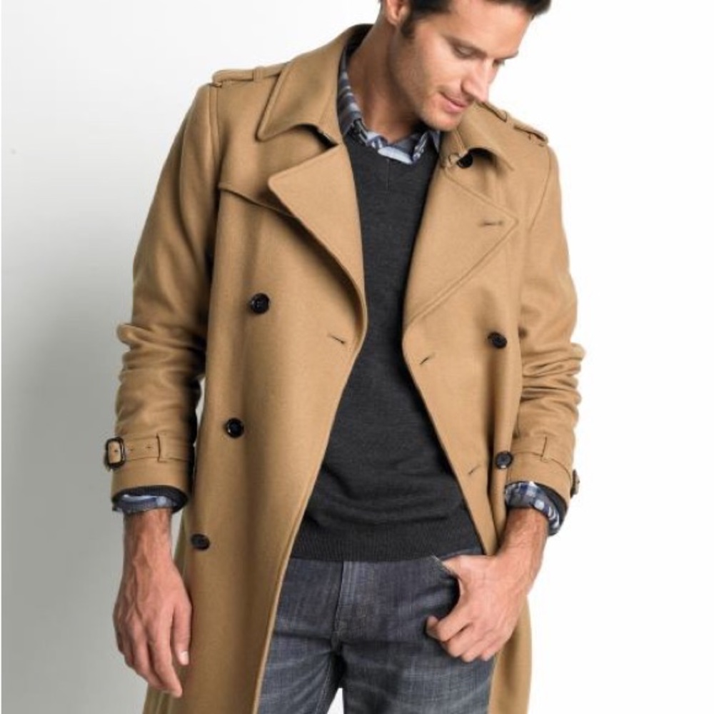 Banana Republic Tan Double-Breasted Trench Coat